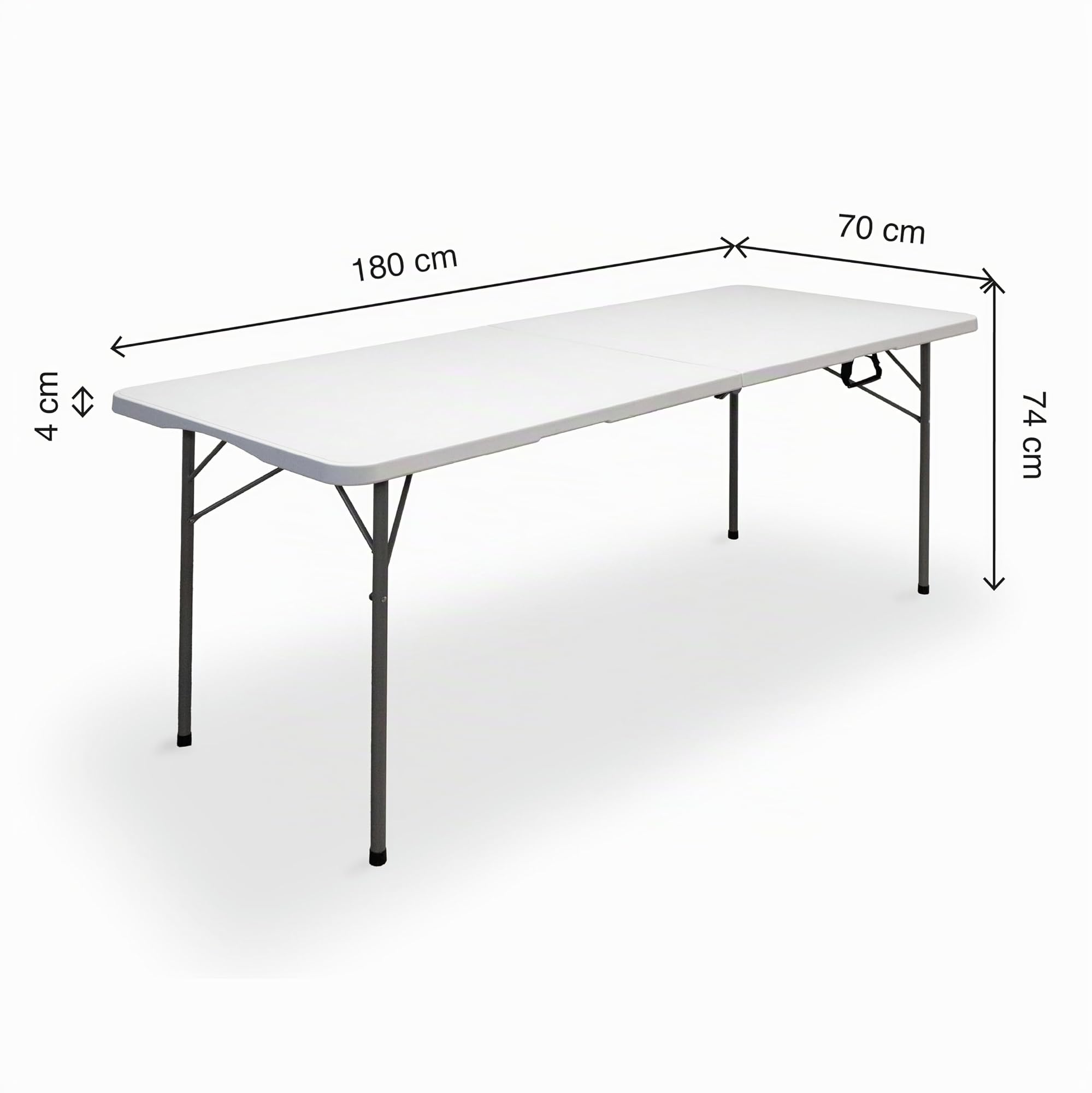 KG KITGARDEN Table Pliante Portable à Ouverture Automatique, 180 x 70 x 74 cm, Blanc