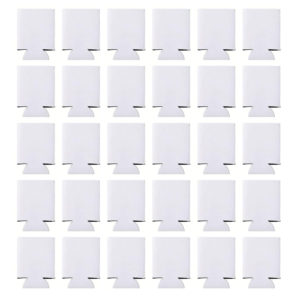 Xnuiasqe As Shown 30 Pcs White Coolers - Bulk Sublimation Blank Sleeves For Drinks, Party & Diy Projects