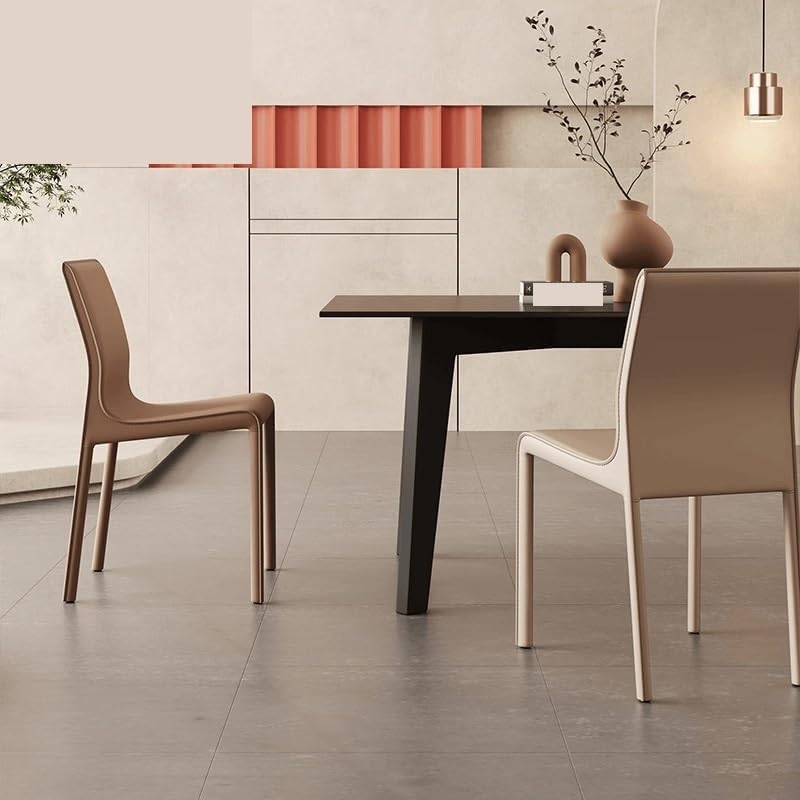 Office Chair Italian Minimalist Saddle Leather Dining Chair Home Reclining Restaurant Leather Chairs Scandinavian Hotel Simple Chair Gaming Chair