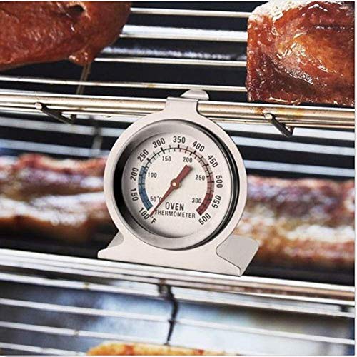 Image of Oven Thermometer, Stainless Steel, 100-600F Temperature Range, Kitchen Cooking Monitor