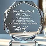 Thryonix Personalized Crystal Trophy Award – Custom Awards and Trophies for Employees, Coworkers, Boss – Retirement, Farewell, Appreciation, Recognition Gifts – Custom Plaques (Be Proud, 3.9