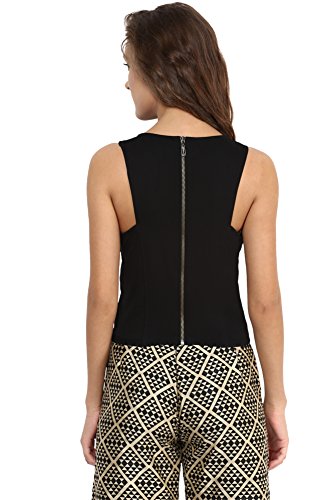 Image of Miss Chase Women's Maroon Sleeveless Crop Top