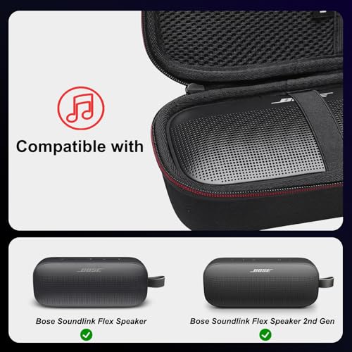 Image of LTGEM EVA Hard Case for Bose SoundLink Flex Bluetooth Portable Speaker (Black) - Protective Carrying Storage Bag
