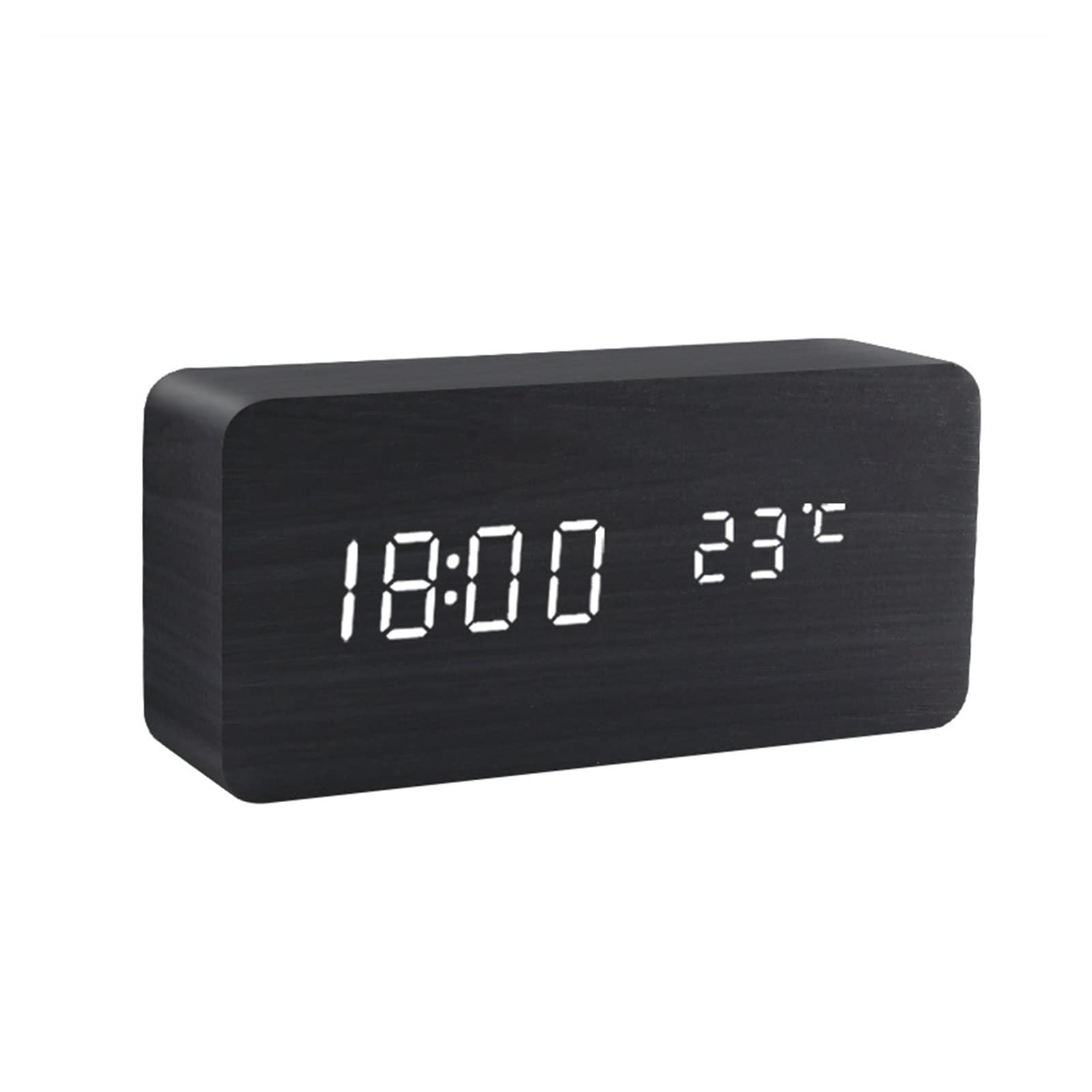 Despertador Reloj despertador LED Reloj despertador electrónico digital para niños Reloj de temperatura con pantalla con función de repetición Reloj de escritorio, relojes pequeños blancos y negros (1
