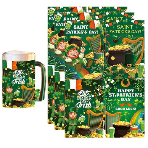 Wine Bottle Stickers, Lucky Shamrock Labels, Green Shamrock Stickers, Irish Festival Decorations, St. Patrick’s Day Supplies, Wine Bottle Decorations, Shamrock Holiday Stickers