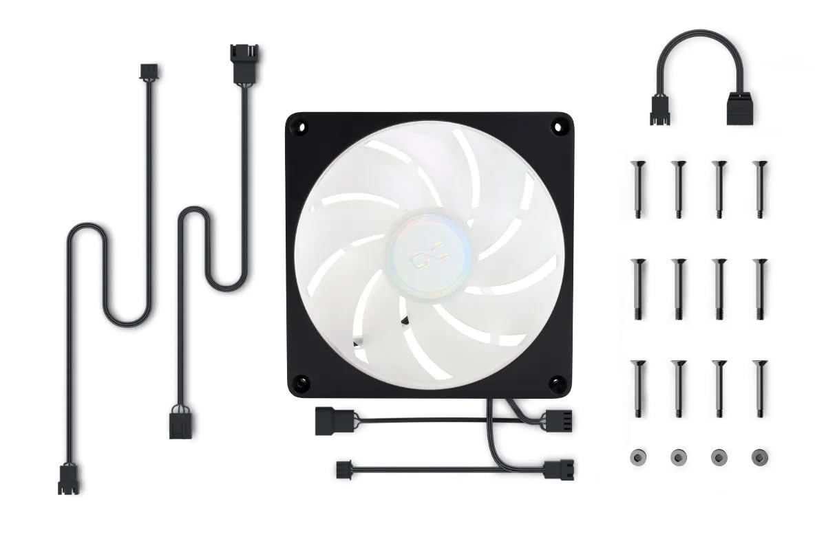 Alphacool 13786 Apex Stealth - Ventola Aurora in metallo, 2000 giri/min, nero, 140 x 140 x 25 mm
