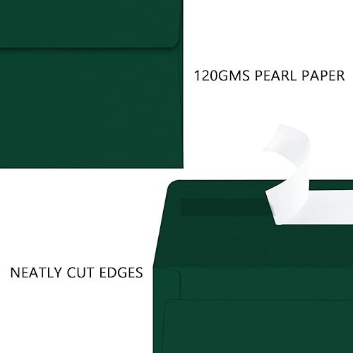 Miniatura 3 de YINUOYOUJIA 50 paquetes de sobres A7 para invitación, sobres 5x7 para tarjetas - autoadhesivos, solapa cuadrada, ideales para boda, baby shower,