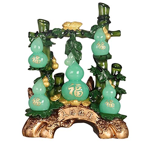 Statue décorative Pendule de Fortune Jade Gourd M, cadeau Chinois idéal