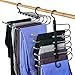 Ganci per pantaloni salvaspazio, 6 in 1 portapantaloni multifunzionali antiscivolo, grucce per pantaloni appendiabiti per sciarpe armadio salvaspazio per sciarpe organizer per pantaloni jeans