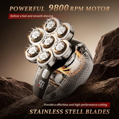 Head Shavers for Bald Men, Professional 5-in-1 Electric Head Shaver Grooming Kit, 7D Floating Wet & Dry Electric Razor for Bald Heads with LED Smart Display & Type-C Charging for Hair/Face/Beard - Image 5