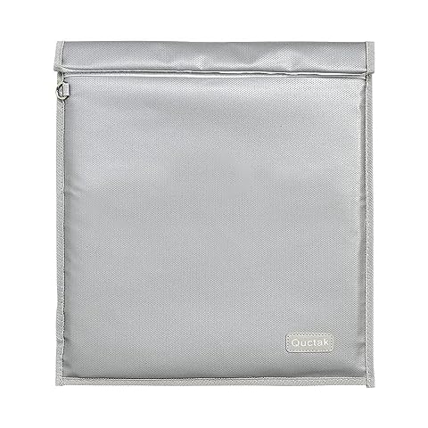 Quctak Large Faraday Bags (13.8" X 17.7"), Faraday Cage, Cell Phone Signal Jammer, Fireproof Waterproof Faraday Shielding Pouch, Anti-Theft Pouch, Car RFID Signal Blocking, Anti-Hacking Case Blocker Cover