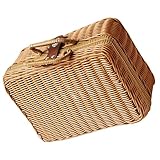 Handgefertigter Weidenkorb Großes Fassungsvermögen, gewebte Aufbewahrungsbox aus Rattanimitat, handgewebter Vintage-Koffer, Aufbewahrungskorb for Zuhause, gewebter Koffer, Picknickkorb aus Rattan Für