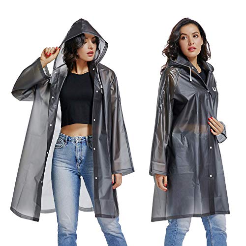 UNIQUEBELLA Regenmantel Eva Travel Transparent Regenponcho Regen Zubehör für Damen und Herren Regenbekleidung Regencape Regenjacke Wasserdicht für Wandern Radfahren Camping und Reisen