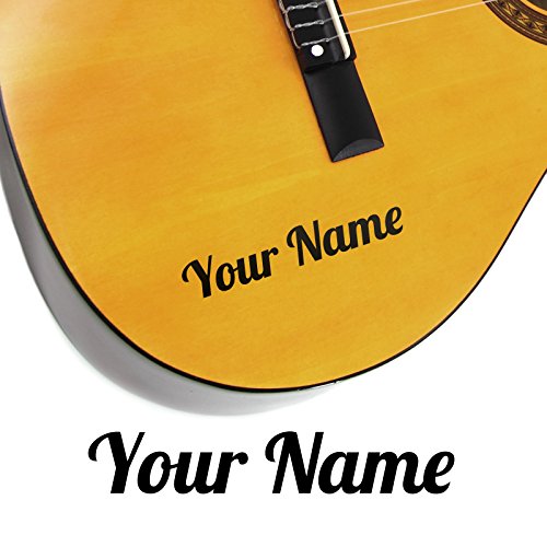 2 x Guitar Name Stickers Electric/Acoustic Wing Style Amazon.co