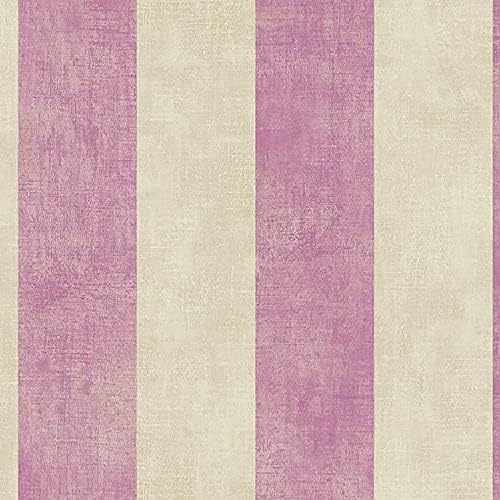 CONCORD WALLCOVERINGS ™ Classic Wallpaper Roll 56 Sq Ft, Stripes & Textures Design in Purple & Cream, Non-Self-Adhesive, Lightly Textured Surface – 32.8ft x 21in (10m x 53cm) WP5