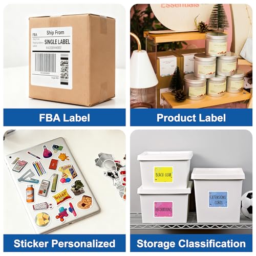 Image of 3 1 /3 inch x 4 inch Printable Label White 500 Sheets, Sticker Label Paper for Laser and Inkjet Printers Compatible 5164 8164 Shipping Address Labels