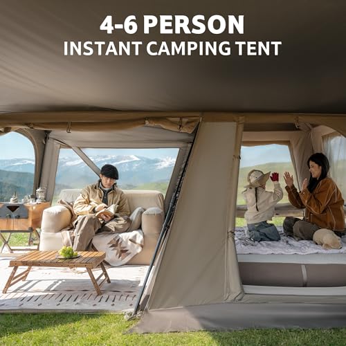 Image of Naturehike Village Instant Tent, 4 Person 8 Person Camping Tent with Full Rainfly, Waterproof Large Cabin Tents for Car Camping
