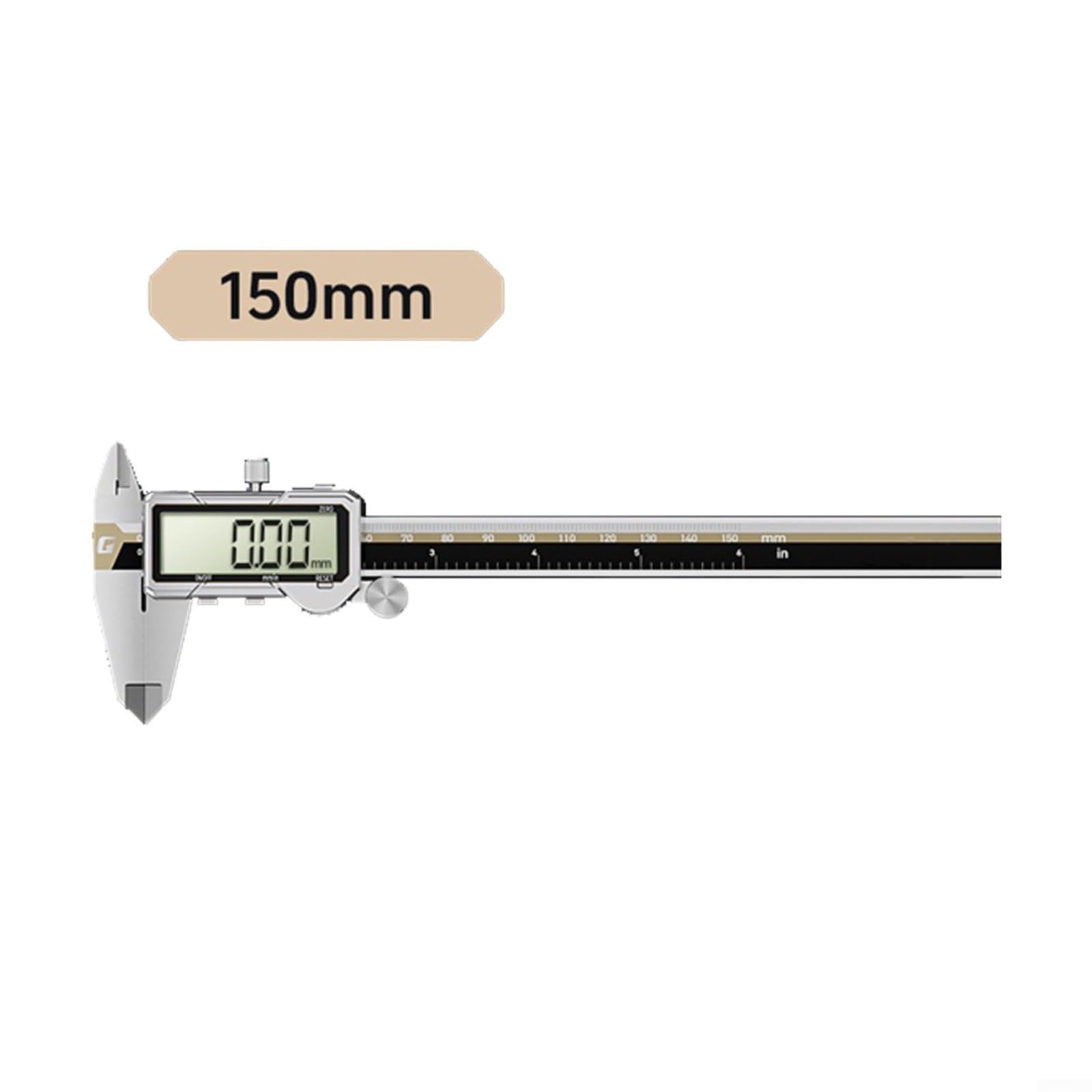 1 paquete de calibrador digital con carga tipo C, regla de acero inoxidable de alta precisión de 0.01 mm para ingeniería de carpintería de metal, plata, 150 mm (150 mm)