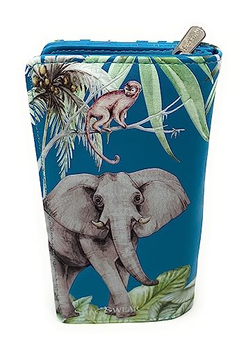 Shag Wear Elephant Jungle Large Animal Wallet for Women and Teel Girls Vegan Faux Leather 7" Teal2