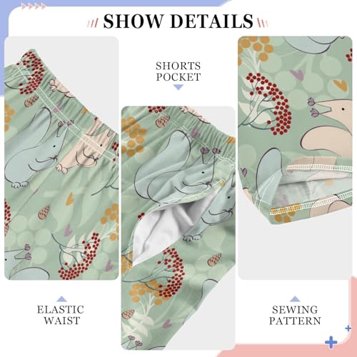 ZZXXB Lovely Squirrel Berry Boys Long Pants Soft Trousers Elastic Waist Kids Lounge Bottoms with Pockets S-XL4