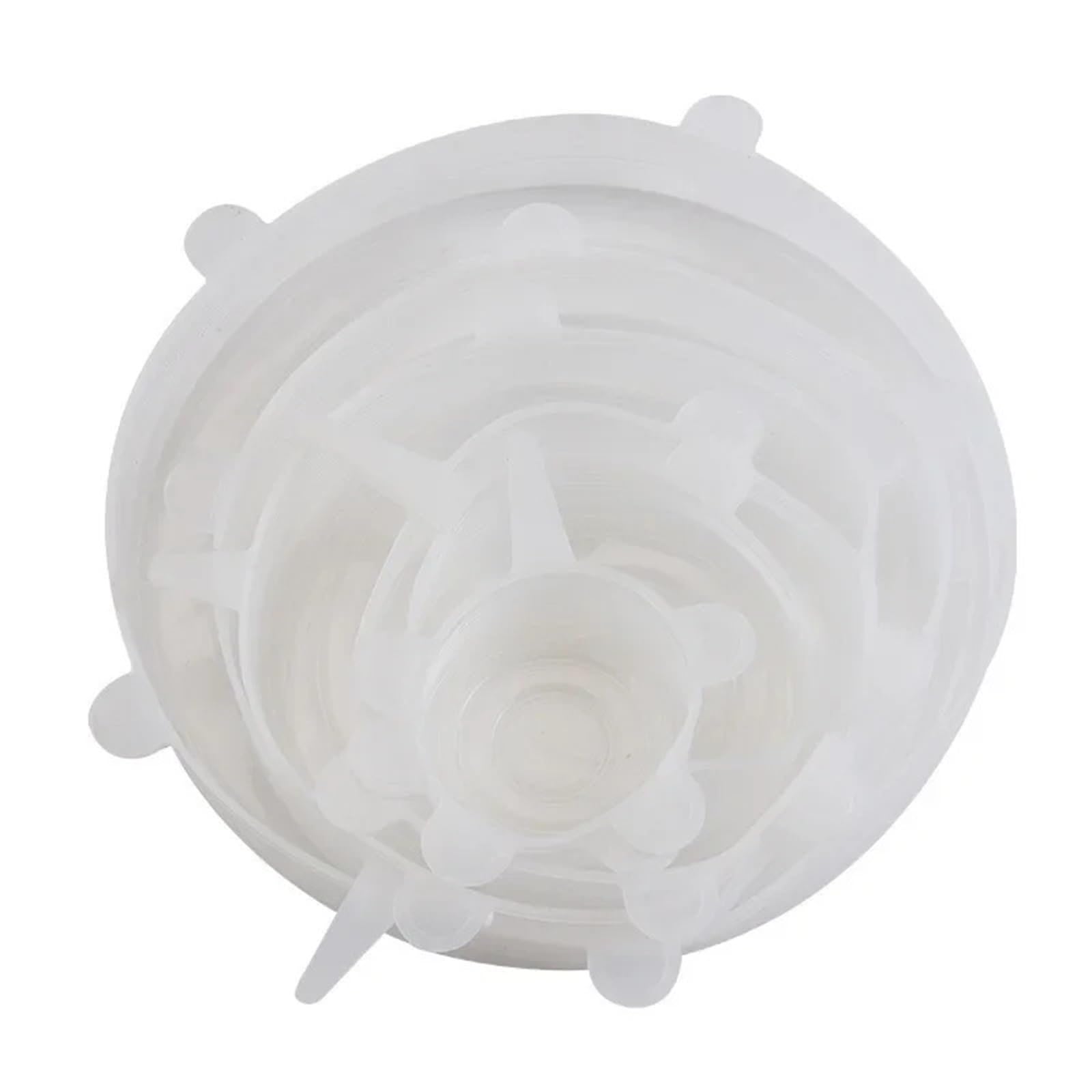 3Sets Reusable Silicone Fresh-Keeping Covers – 6 Sizes, Dishwasher Safe, Kitchen Set for Bowls Jars(WHITE)