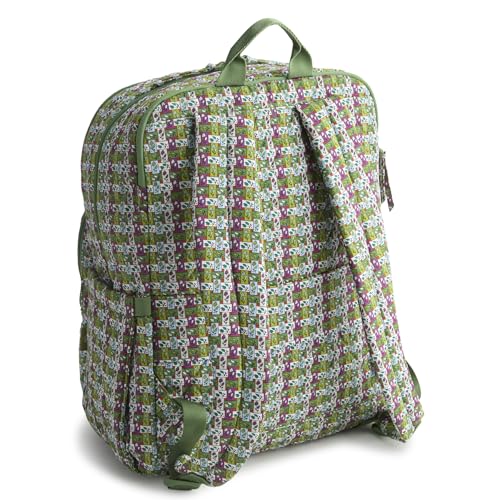Image of Vera Bradley Women's Premium Cotton Large Bancroft Backpack, Ribbon Plaid, One Size
