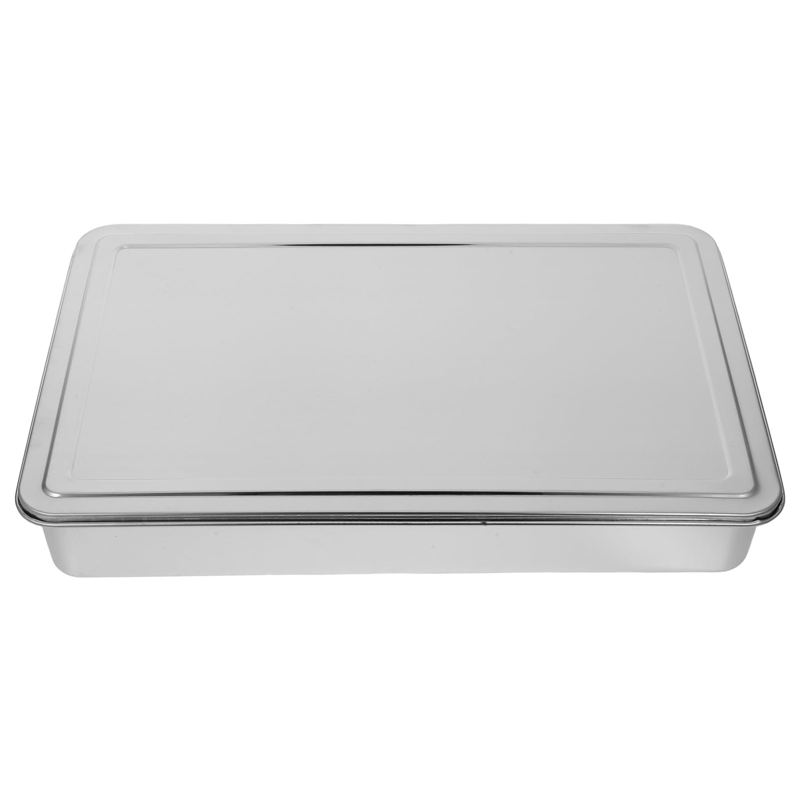 PATKAW Moule à Gâteau Rectangulaire avec Couvercle Hermétique en Acier Inoxydable 43x28x6 Cm Plaque de Antiadhésive Gratins et Conservation pour Four Grille, pour Brownies