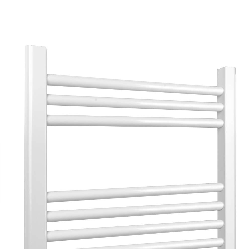 Radiateur de Salle de Bain Sèche-Serviette 1150x500mm Radiateur Tubulaire Vertical Chauffage à Eau Chaude Blanc