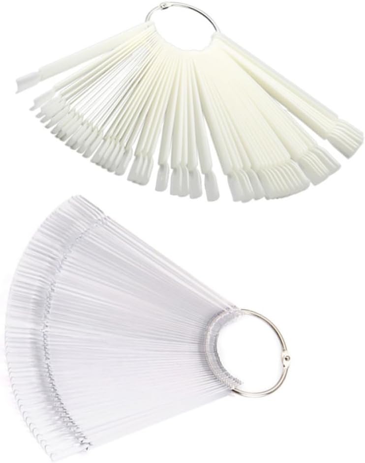4sets Nail Display Color Plates Natural Transparent Nail Art Practice Templates Sector Fan Boards Each for Polish Display and Practice Sessions