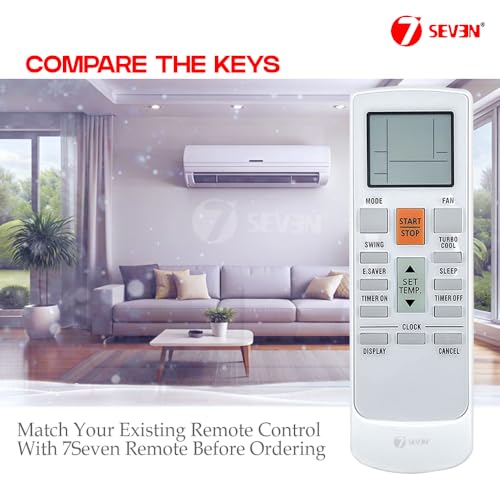 Image of 7SEVEN Compatible with Samsung | Marq Ac Remote Original 231 Models of Split and Window Air Conditioner Suitable for 1 1.5 2 Ton ac - Match Exactly with Existing Model Remote Control