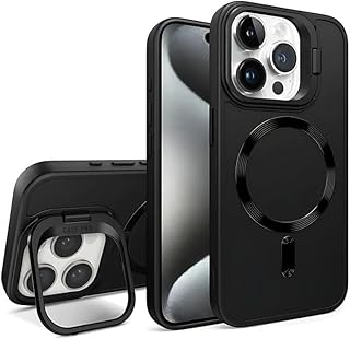 جراب ايفون 13 برو ماكس مع حامل حماية للعدسات - تصميم مغناطيسي قوي وحماية شاملة (أسود)