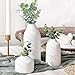 Boho Ceramic White Bud Vases by Kate Aspen (Set of 3) - Boho Flower Vase for Pampas Grass, Eucalyptus, Dry Flowers & Plants | Shelf Decor, Mantle Decoration, Modern Farmhouse Decor