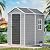 CDCASA 6x4 FT Outdoor Resin Storage Shed with Floor & Lockable Door & Window & Vents Included, Waterproof Outside Plastic Sheds for Backyard, Patio, Poolside, Lawn, Gray