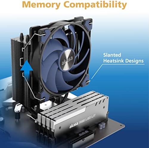Akasa Alucia H4 | Premium CPU Cooler | TDP 185W | 120mm PWM Fan | 4 Copper Heatpipes | Includes Thermal Paste | For Intel LGA 20xx/1151/1155/1150/1200 and AMD AM4 Ryzen | AK-CC4017EP01
