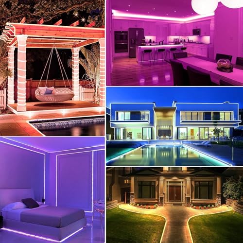 StarryEver 10M LED Schlauch Lichterkette Außen, 100er LED Lichtschlauch Außen IP68, 25 Farben Lichterkette Innen Strombetrieben,Patio Lichterschlauch Strom mit Fernbedienung für Garten Balkon