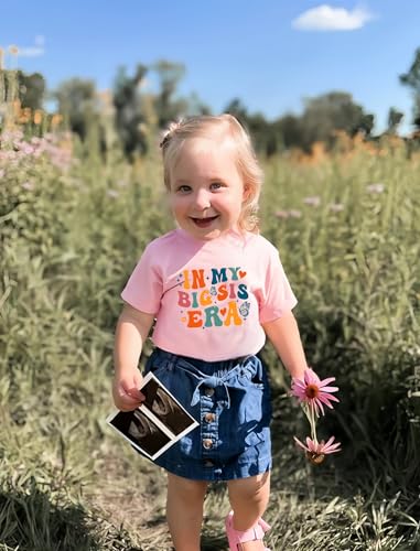 Image of Toddler Big Sister Tee in My Big Sis Era Graphic T-Shirt Big Sis Announcement Crewneck Shirts Sibling Reveal Tops