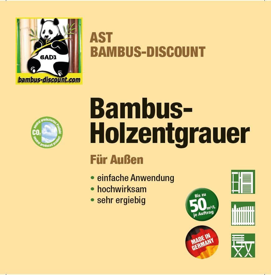 BADI Holzentgrauer/Bambusentgrauer - Mittel zur Auffrischung und Reinigung  von vergrautem Holz und Bambus im Auenbereich - 1,0 Liter (BD75402) :  Amazon.de: Baumarkt