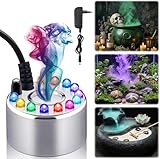 KEUPOK Brumisateur à Ultrasons avec 12 LED Colorées, Nébuliseur de Fontaine à Changement de Couleur pour Aquarium, Terrarium, Bassin et Décoration de Halloween