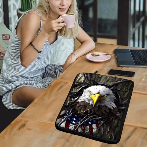 Funda para portátil 12 pulgadas con asa diseño águila americana miniatura 5