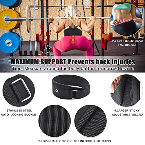 Atento 6 Pcs Barbell Pad Set With Weight Lifting Belt, Thick Cushion Hip Thrust Pad For Bench Press, Lunges, Workout, Leg Exercise, Squat Bar Pad For Relief Pressure From Neck & Shoulder With Anti-Slip Grain Cloth For Smith Machine & Olympic Bars, With 2 Gym Ankle Straps, Hip Resistance Band, Carry Bag (Black) #TOP2
