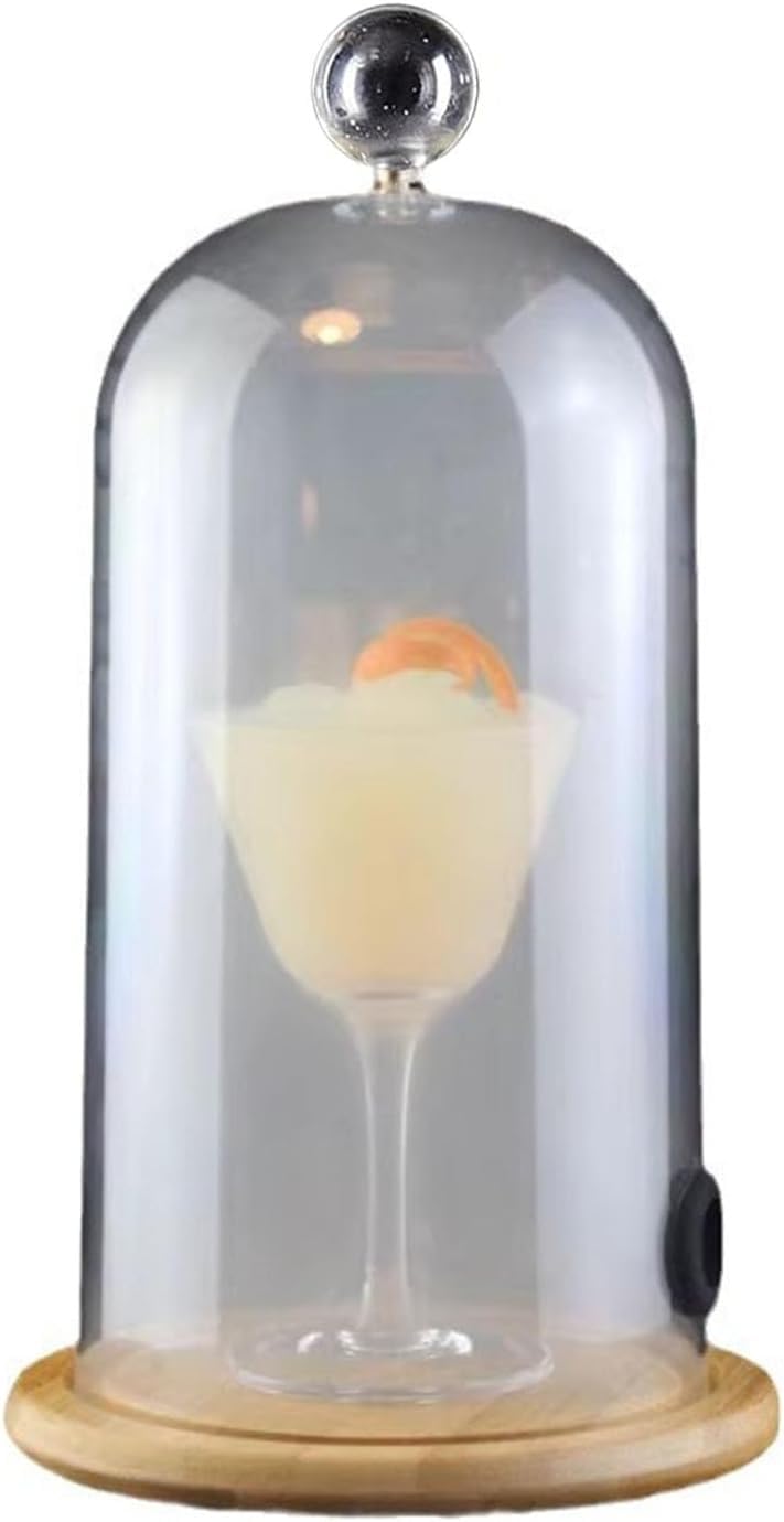 Coperchio a cupola cloche for infusione di fumo in acrilico trasparente, accessorio universale for pistola affumicatrice for cocktail, alimenti, piatti, ciotole e bicchieri for bevande(33cm)