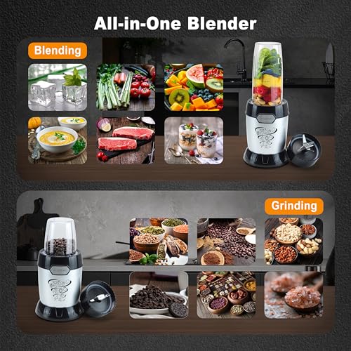 Image of Smoothie Blender, 1200W Personal Blender for Smoothies, Blenders for Kitchen with 2 BPA-Free 26oz Travel Cups, Perfect for Smoothies, Frozen Drinks, Juices & Protein Shakes, Stainless Steel Blades