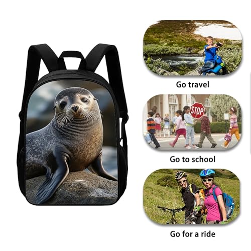 Dellukee Kids School Book Bag Seal Print Cute Large Children School Bag Stylish Durable Lightweight Travel Backpack4