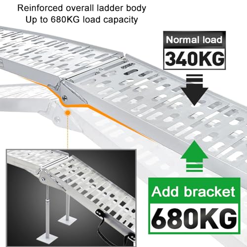 Rampas de carga de aluminio 88.9 in, plegables, capacidad 1499 lbs miniatura 3