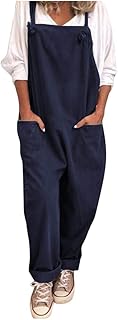 CTRLZS Womens Sleeveless Cotton Linen Jumpsuits Summer Casual Loose Beach Bib Overalls Pants Plus Size Baggy Wide Leg Rompers