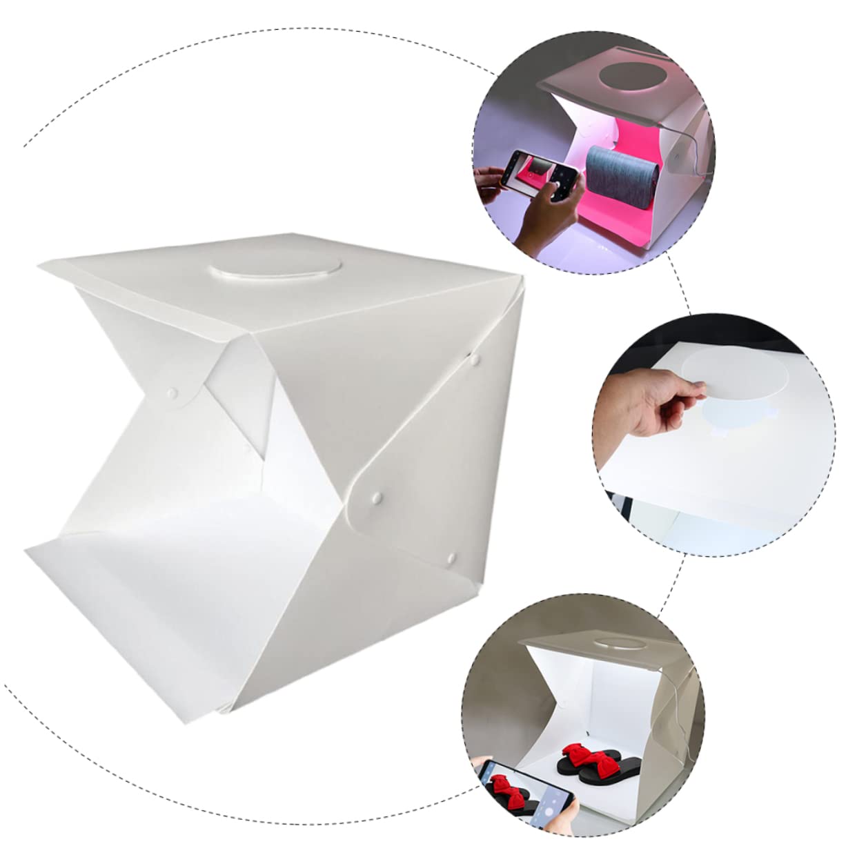 Uonlytech Portátil Plegable de 40cm para Fotografía de Productos Luz LED White y Diseño de Plástico para Estudio Fotográfico