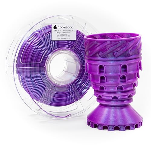 Image of Cookiecad PLA Filament 1.75mm 1kg Iridescent Rainbow 3D Printer Filament - Purple Ombre Elixir PLA