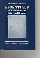 Instructor"s Manual to Accompany Essentials of Statistics for the Behavioural Sciences 0314825509 Book Cover
