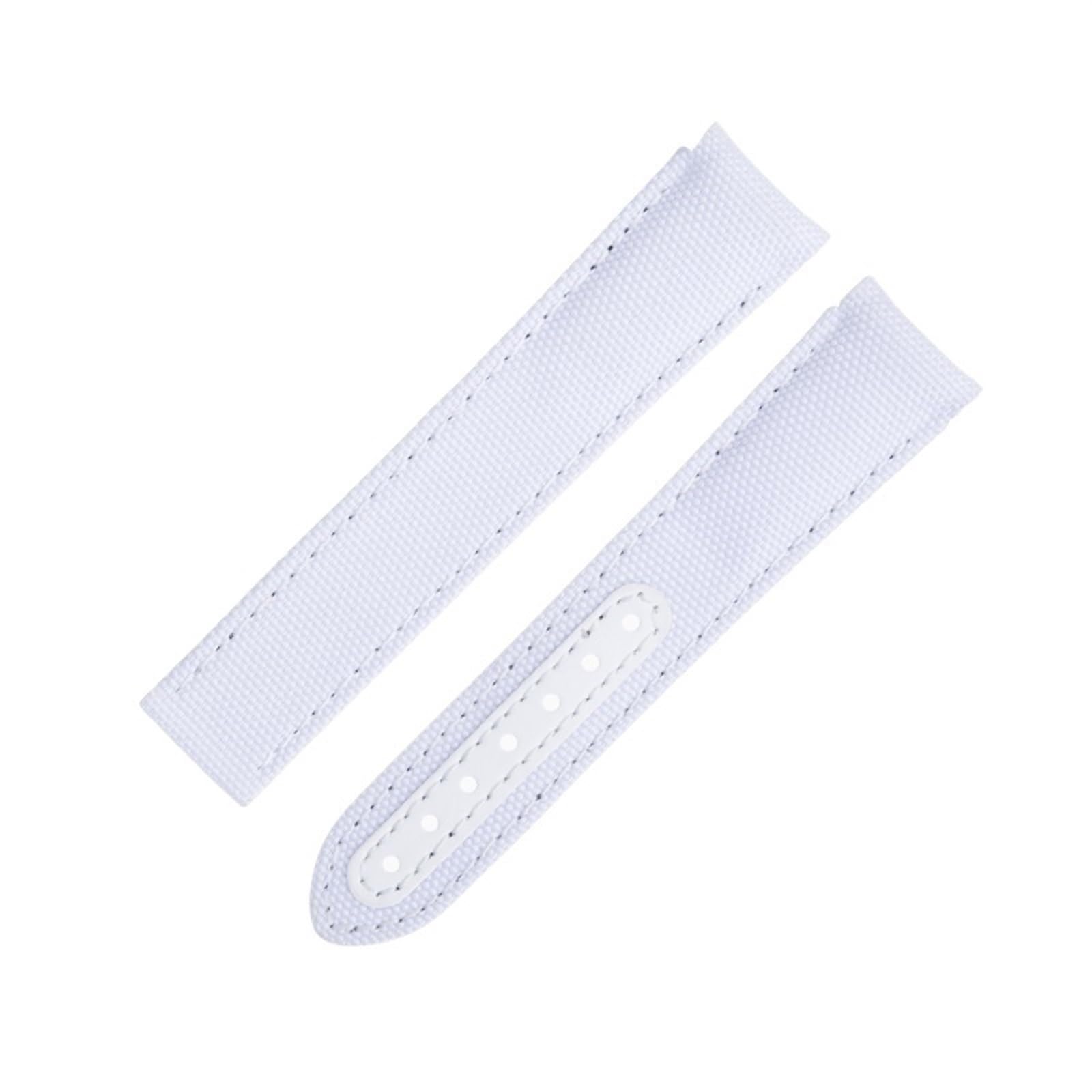 Bracelet 20mm en cuir de vache blanc haute densité de style chic pour Omega Seamaster - 8