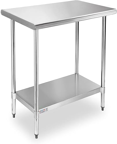 Miniatura 9 de STABLEINK - Mesa NSF de acero inoxidable de 30 x 60 pulgadas, mesas de preparación y trabajo de metal de 5 pies con estante inferior ajustable, para